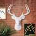 Ivy Bronx Semaj Faux Taxidermy Deer Head Wall Decor, Cotton in White | 21 H x 17 W x 15 D in | Wayfair vir_whi_0