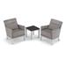 Brayden Studio® Saleem 3 Piece Rattan Seating Group w/ Cushions Synthetic Wicker/All - Weather Wicker/Wicker/Rattan in Gray | Outdoor Furniture | Wayfair