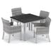 Oxford Garden Travira & Argento 5 Piece Outdoor Dining Set w/ Cushion Stone/Concrete in Black | Wayfair 5618