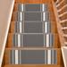 0.3 x 6 W in Stair Treads - Ebern Designs Slip Resistant Machine Washable Solid Bordered Low Pile Stair Treads Synthetic Fiber | Wayfair