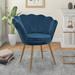 Barrel Chair - Everly Quinn Lawler 26.37" W Barrel Chair Velvet/Fabric in Blue/Navy | 29.52 H x 26.37 W x 26.37 D in | Wayfair