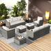 Rosecliff Heights Cassville 12 Piece Rattan Complete Patio Set w/ Cushions in Gray | Wayfair 1694DE3AD4DF44D5B32A8FCEB280442D