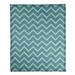 East Urban Home Classic Hand Drawn Chevron Pattern Fleece Blanket Microfiber/Fleece/Microfiber/Fleece in Green/Indigo | 60 W in | Wayfair