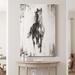 Stallion I - Wrapped Canvas Print Canvas, Solid Wood in Black/White Laurel Foundry Modern Farmhouse® | 12 H x 8 W x 1 D in | Wayfair