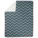 East Urban Home Classic Hand Drawn Chevron Pattern Fleece Blanket Microfiber/Fleece/Microfiber/Fleece in Gray/Blue/Black | 60 W in | Wayfair