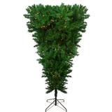 Northlight Seasonal Pre-Lit Green Sugar Pine Upside Down Artificial Christmas Tree - Clear Lights in White | 84 H x 58 W in | Wayfair