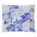 World Menagerie Mt. Fuji Through the Cherry Blossoms Tapestry Polyester in Blue/Gray | 27.5 H x 107.5 W in | Wayfair