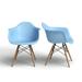 AllModern Jordan Arm Chair Plastic/Acrylic in Blue/Brown | 30.5 H x 24 W x 24 D in | Wayfair 3A61E75114FD4E1C85CC4AC7EE323E87