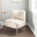 Slipper Chair - Everly Quinn Corinne 24.25" Wide Polyester Slipper Chair Polyester in Brown | 30.5 H x 24.25 W x 28 D in | Wayfair