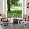 Lark Manor™ Alyah 3 Piece Seating Group w/ Cushions Metal in Black | Outdoor Furniture | Wayfair 2AC44000D4374DAF9ECC9E22BA15C22A