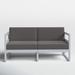 AllModern Lane 58" Wide Outdoor Loveseat w/ Sunbrella Cushions Plastic in Gray/White | 30 H x 58 W x 28 D in | Wayfair