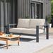 Mercury Row® Gelston 59.8" Wide Outdoor Loveseat w/ Cushions Metal/Olefin Fabric Included in Gray | 33.07 H x 59.8 W x 33.8 D in | Wayfair