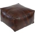 Birch Lane™ Galya 22" Wide Genuine Leather Square Pouf Genuine Leather | 13 H x 22 W x 22 D in | Wayfair Ottomans 37FAA0E7205F4F678EDFDB3D522F854B