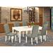 Alcott Hill® Sellars Butterfly Leaf Rubberwood Solid Wood Dining Set Wood/Upholstered in White | Wayfair 62BCB06B636C484591CAB4B7EB1C838F