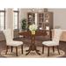 Alcott Hill® Seibold Drop Leaf Rubberwood Solid Wood Dining Set Wood/Upholstered in Brown | Wayfair 9F2861A8608346559A06F72E786FDE1C