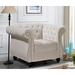 Chesterfield Chair - House of Hampton® Feldt 40.6" Wide Tufted Velvet Chesterfield Chair Wood/Velvet in White | 30 H x 40.6 W x 32.6 D in | Wayfair