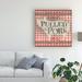 August Grove® Gingham BBQ IV by June Erica Vess - Wrapped Canvas Print Canvas in Brown/Gray/Pink | 14 H x 14 W x 2 D in | Wayfair