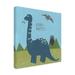Harriet Bee Dino mite II by June Erica Vess - Wrapped Canvas Painting Print Canvas in Blue/Green | 18 H x 18 W x 2 D in | Wayfair