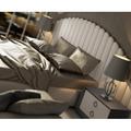 Hispania Home Klass Platform Bed Upholstered/Faux leather in White | 14 H x 80 W x 83 D in | Wayfair Klass114-K