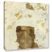 Winston Porter Wabi-Sabi Bodhi Leaf Collage 1 by Elena Ray - Painting Print on Canvas in Brown/White | 10 H x 10 W x 2 D in | Wayfair