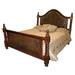 New World Trading Solomon Solid Wood & Standard Bed Wood & /Upholstered/Genuine Leather in Brown | 70 H x 62 W x 80 D in | Wayfair SOLBDQ10RUST