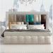 Hispania Home London Standard Bed Wood & /Upholstered/Velvet in Brown/White | 61 H x 83.46 W x 85 D in | Wayfair BEDOR117-K