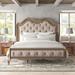 Tasker Tufted Solid Wood & Low Profile Standard Bed Wood & /Upholstered/Polyester | 66 H x 66 W x 90 D in | Wayfair