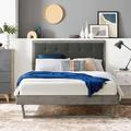 Willow Wood Platform Bed w/ Angular Frame by Modway Wood & /Upholstered/Polyester in Gray/Black | 51 H x 57 W x 78 D in | Wayfair MOD-6634-GRY-CHA