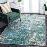 Blue 26 x 0.3 in Indoor Area Rug - 17 Stories Wambaw Abstract Green/Turquoise/Cream Area Rug | 26 W x 0.3 D in | Wayfair