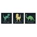 Zoomie Kids Kid's Dinosaur Size Facts Chalk Inspired Design by Daphne Polselli - 3 Piece Graphic Art Print Set in Brown | Wayfair