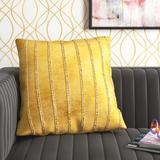 Etta Avenue™ Allantra Square Velvet Pillow Cover & Insert Cotton Blend in Yellow | 20 H x 20 W x 3 D in | Wayfair 24E30D444F1E407C9F3AB3665E1E1F5D