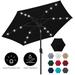 Arlmont & Co. Sheldon 7.5Ft Outdoor Solar Patio Umbrella For Deck, Pool W/Tilt, Crank, LED Lights Metal in Black | 96 H in | Wayfair