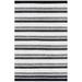White 36 x 0.6 in Indoor Area Rug - Breakwater Bay Bardon Striped Handmade Flatweave Black Area Rug Cotton/Wool | 36 W x 0.6 D in | Wayfair