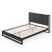 Latitude Run® Delcine Low Profile Platform Bed Wood & /Upholstered/Polyester in Gray/Brown | 39 H x 53.5 W x 85.5 D in | Wayfair