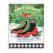 The Holiday Aisle® Traditional Happy Holidays Winter Season Skating Design by Andrea Tachiera - Graphic Art Print in Brown | Wayfair