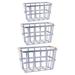 Gracie Oaks 3 Piece Metal Basket Set Metal in Gray | 10.04 H x 10.4 W x 15.94 D in | Wayfair 0B9181D5154B4942A7B608E78A2F98B2