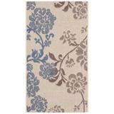 Blue/Brown 24 x 0.25 in Area Rug - Winston Porter Marpain Floral Natural Brown/Blue Indoor/Outdoor Area Rug, Sisal | 24 W x 0.25 D in | Wayfair