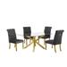 Mercer41 Albemarle 5 - Piece Dining Set Wood/Upholstered/Glass/Metal in Brown | 30 H in | Wayfair E9B51CF6D4054C4C927B0CC535A61F0E