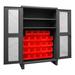 WFX Utility™ Norma 78" H x 48.19" W x 24.13" D Storage Cabinet, Wood in Red | 78 H x 48.19 W x 24.13 D in | Wayfair