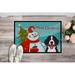 The Holiday Aisle® Tipper Snowman w/ Bernese Mountain Dog Non-Slip Outdoor Door Mat Synthetics | 18 W x 27 D in | Wayfair