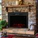 Symple Stuff Cairns Recessed Electric Fireplace Insert in Black | 22.75 H x 28.5 W x 6.5 D in | Wayfair 09DCF5B545924B6F8EDD42EA5C122B31