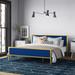 Etta Avenue™ Kinzie Tufted Low Profile Standard Bed Upholstered/Velvet/Metal in Blue | 42.52 H x 62.91 W x 83.31 D in | Wayfair