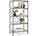 17 Stories Unyay 5-Tier Rustic Industrial Bookshelf Display Décor Accent w/Metal Frame, Wood Shelves in Gray | 62.75 H x 31.5 W x 14 D in | Wayfair