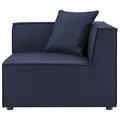 Saybrook Outdoor Patio Upholstered Sectional Sofa Corner Chair by Modway in Gray/Blue | 25.5 H x 34.5 W x 34.5 D in | Wayfair EEI-4210-NAV