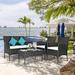 Lark Manor™ Alifa 4 Piece Rattan Sofa Seating Group w/ Cushions Plastic in White | Outdoor Furniture | Wayfair C616043C247E4B3EB8BFF9FD81D4DE13