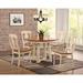 Canora Grey Pattonsburg Extendable Rubberwood Solid Wood Dining Set Wood in White/Brown | 30 H in | Wayfair 734919DF0BB3405999F3DA2876FDA0A3