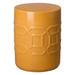 Dakota Fields Hasnain Ceramic Garden Stool Ceramic in Yellow/Brown | 20 H x 14 W x 14 D in | Wayfair 0BDE89C725B0497299246FAB47AA8A7B