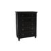 Lark Manor™ Arnedo 5-Drawer Solid Wood Chest Wood in Black | 50 H x 36 W x 17 D in | Wayfair CC7E6BFC9B764A3488EAC46F8E32E42E