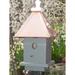 Gracie Oaks Jaxx 19 in x 9 in x 9 in Birdhouse Wood/Metal in Pink | 19 H x 9 W x 9 D in | Wayfair 8527A2BD7D754E9EB24F11E224DA3E97