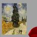 Wallhogs Van Gogh Road w/ Cypresses (1890) Wall Decal Canvas/Fabric in Brown | 24 H x 19 W in | Wayfair bridgeman24-t24